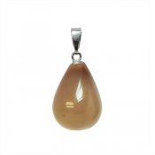 Drop-shaped pendant with bail, 14x27mm, natural agate
