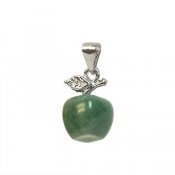 Apple pendant with bail, 10x15mm, natural green aventurine