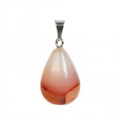 Drop-shaped pendant with bail, 14x27mm, natural carnelian