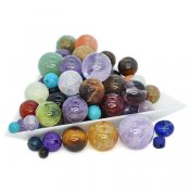 Natural and dyed gemstone beads, 4-16mm mix