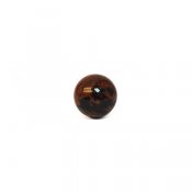 Undrilled round bead, natural mahogany obsidian, approx. 9-10mm