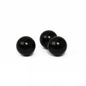 Undrilled round bead, natural black obsidian, approx. 9-10mm