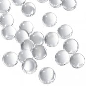 Undrilled round glass ball, crystal clear, approx. 10mm, 4pcs