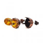 Earstuds with 10,6mm (ss47) rivoli settings, antique copper-plated