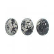 Cabochon, naturlig grå picassojaspis/map stone, ca 15x20mm oval