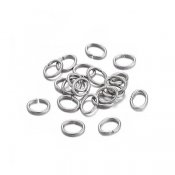 Oval unsoldered jumprings, stainless surgical steel, 3.5x4.5x0.6mm