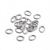 Oval unsoldered jumprings, stainless surgical steel, 4x5x0.7mm
