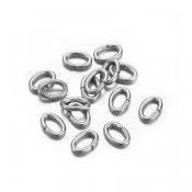 Oval unsoldered jumprings, stainless surgical steel, 4x6x1mm