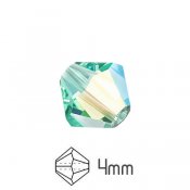Fasetterade Preciosa pärlor, bicones, 4mm, Caribbean Sea AB