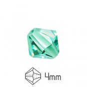 Fasetterade Preciosa pärlor, bicones, 4mm, Caribbean Sea