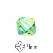 Fasetterade Preciosa pärlor, bicones, 4mm, Chrysolite AB