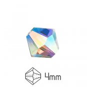 Fasetterade Preciosa pärlor, bicones, 4mm, Crystal AB