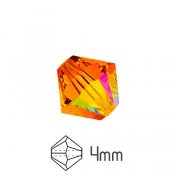 Fasetterade Preciosa pärlor, bicones, 4mm, Sun AB