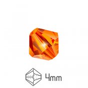 Fasetterade Preciosa pärlor, bicones, 4mm, Sun