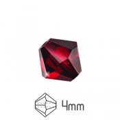 Fasetterade Preciosa pärlor, bicones, 4mm, Vivid Siam