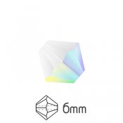 Fasetterade Preciosa pärlor, bicones, 6mm, Matt Crystal AB