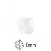 Fasetterade Preciosa pärlor, bicones, 6mm, Matt Crystal