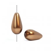 Pearshaped Preciosa Nacre Pearls (premium quality), 15x8mm, Bronze