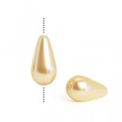 Droppformade Preciosa Nacre Pearls (premiumkvalitet), 15x8mm, Cream
