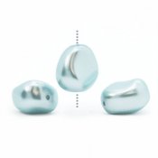Preciosa Elliptic Pearls (premium quality), 11x9.5mm, Light Blue, 10 beads