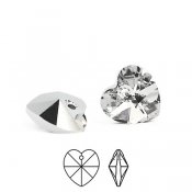 Preciosa heart pendants, 10mm, Crystal 1/2 Labrador