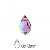 Amethyst Crystal Pave Drop Pendant Purple 25x40mm