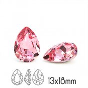 Preciosa kristall, 18x13mm Baroque Pear, Light Rose