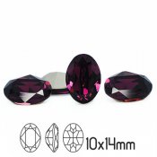 Preciosa crystal, 14x10mm MC Oval fancy stone, Amethyst
