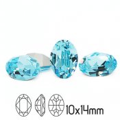 Preciosa crystal, 14x10mm MC Oval fancy stone, Aqua Bohemica
