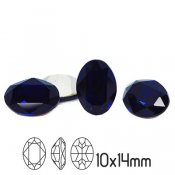 Preciosa crystal, 14x10mm MC Oval fancy stone, Dark Indigo