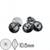 Preciosa rivoli kristaller, 10.6mm (SS47), Crystal Nightfall