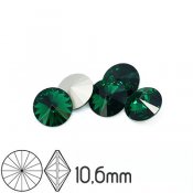 Preciosa rivoli kristaller, 10.6mm (SS47), Emerald