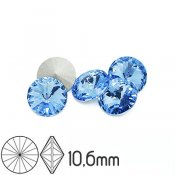 Preciosa rivoli kristaller, 10.6mm (SS47), Light Sapphire