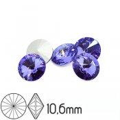 Preciosa rivoli kristaller, 10.6mm (SS47), Tanzanite