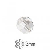 Runda fasetterade Preciosa pärlor, 3mm, Crystal