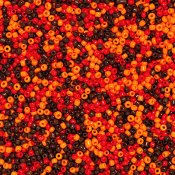 Seed bead mix i rödbruna toner