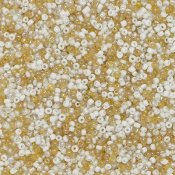 Mixed seed beads, white/beige, 20g