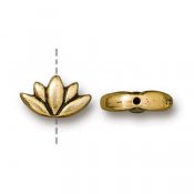 TierraCast pärla, Lotus Bead, 7x12mm, guldpläterad