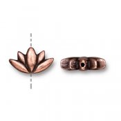 TierraCast Lotus Bead, 7x12mm, copper-plated