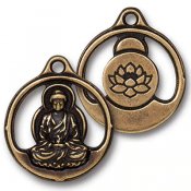 TierraCast Buddha pendant, 21x24mm, bronze-colored