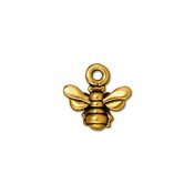 TierraCast Honeybee charm, 11x11mm, gold-plated