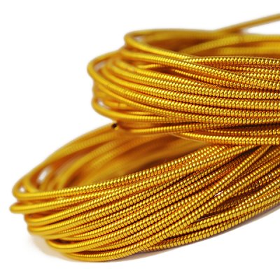 Styv cannetille wire för pärlbroderier, 1mm grov, guld, ca 1m