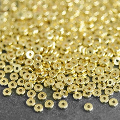 Spacers/rondelle beads, stainless steel, approx. 4mm