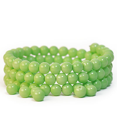 Fireworks - 6.5mm lacquered glass beads, apple green