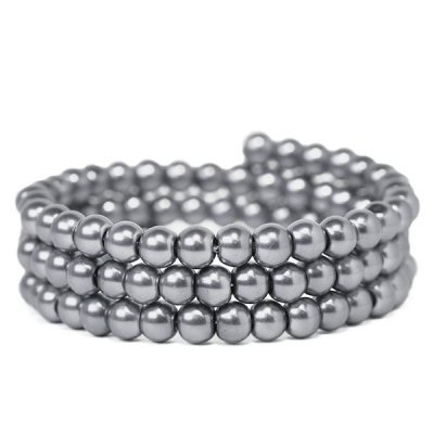 Glass pearls, 6mm beads, dark grey