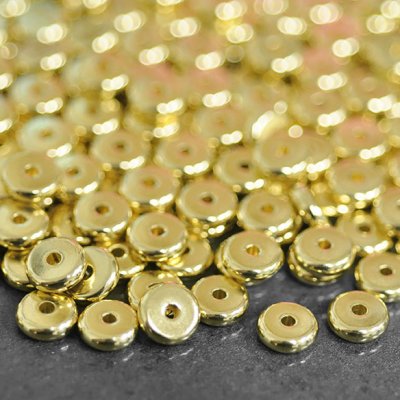 Spacers/mellandelar, guldpläterat rostfritt kirurgiskt stål, ca 8mm