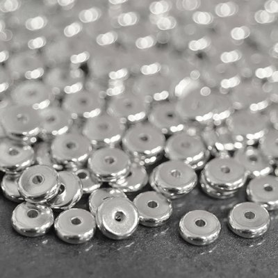 Spacers/rondelle beads, stainless steel, approx. 8mm