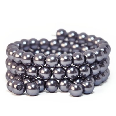 Glass pearls, 8mm beads, lavender gray