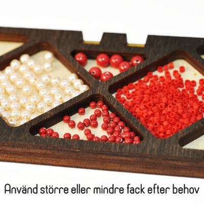 Exklusiva låsbara antispill-brickor för seed beads och små pärlor, mörkbruna