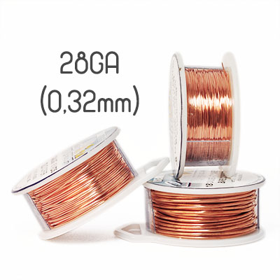 Solid copper wire, 28GA (0,32mm grov)